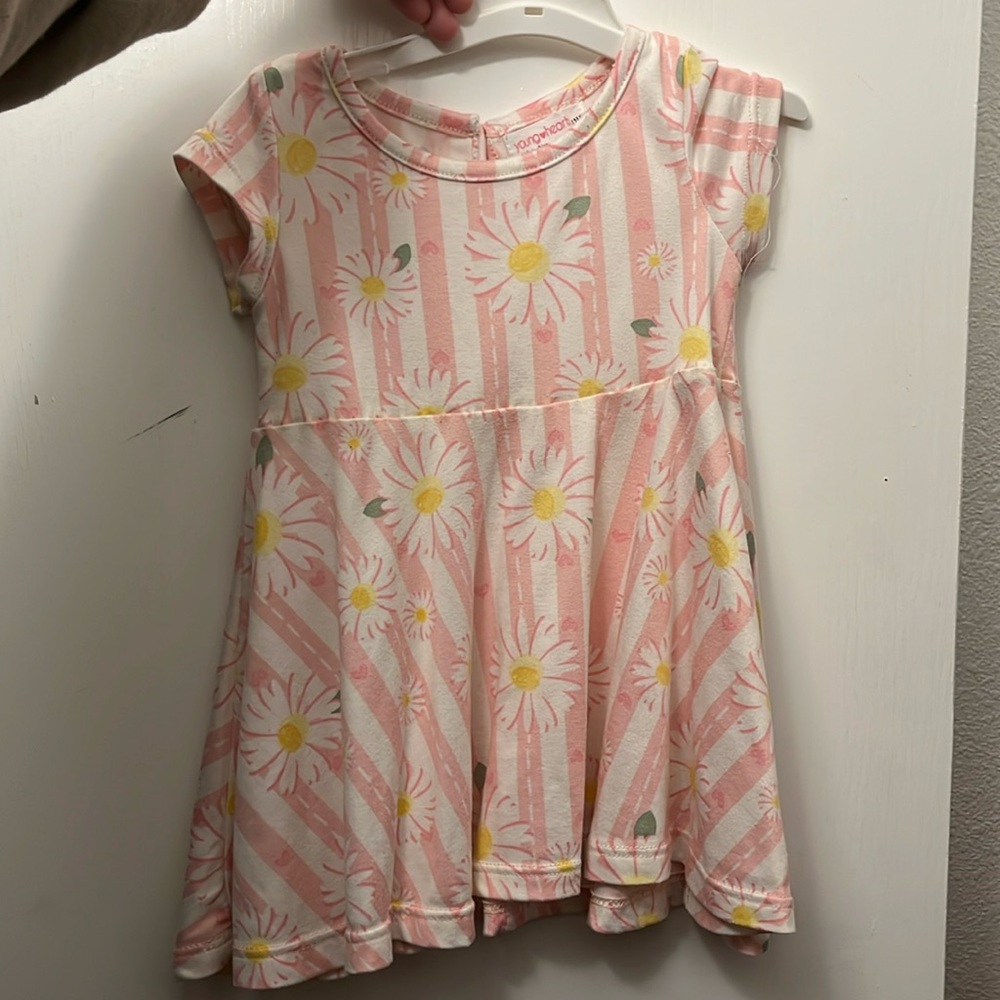 Pink and white floral dress